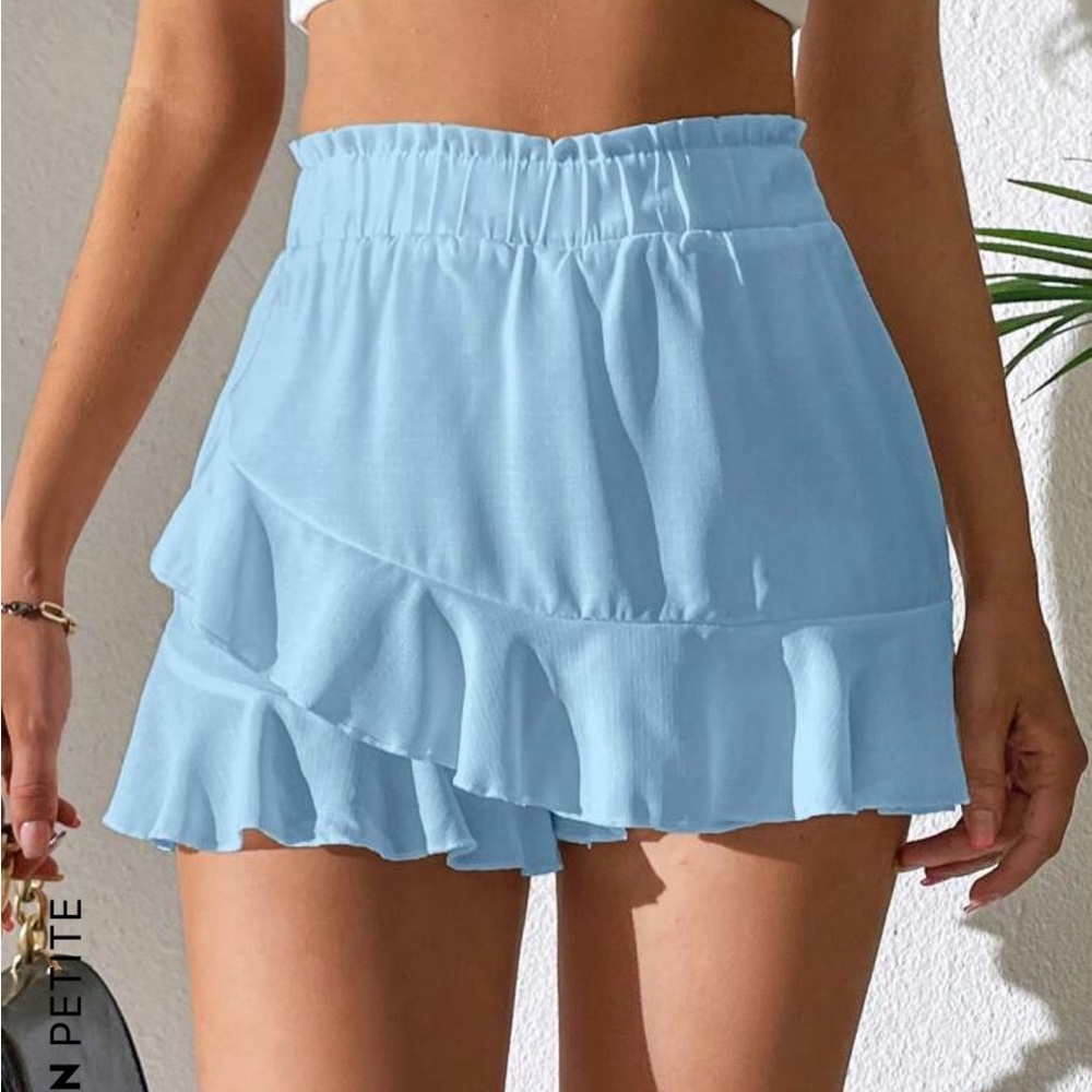 Light Blue Ruffle Skort